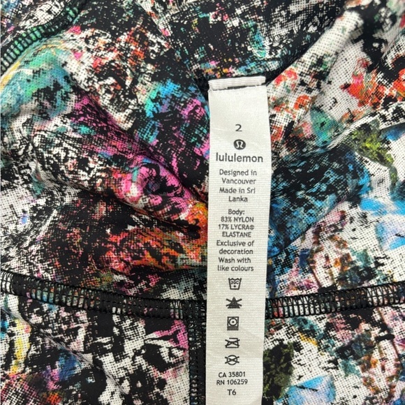 Lululemon “Fast and Free” High rise cropped 23” legging in vibrant multicolor - Picture 6 of 7